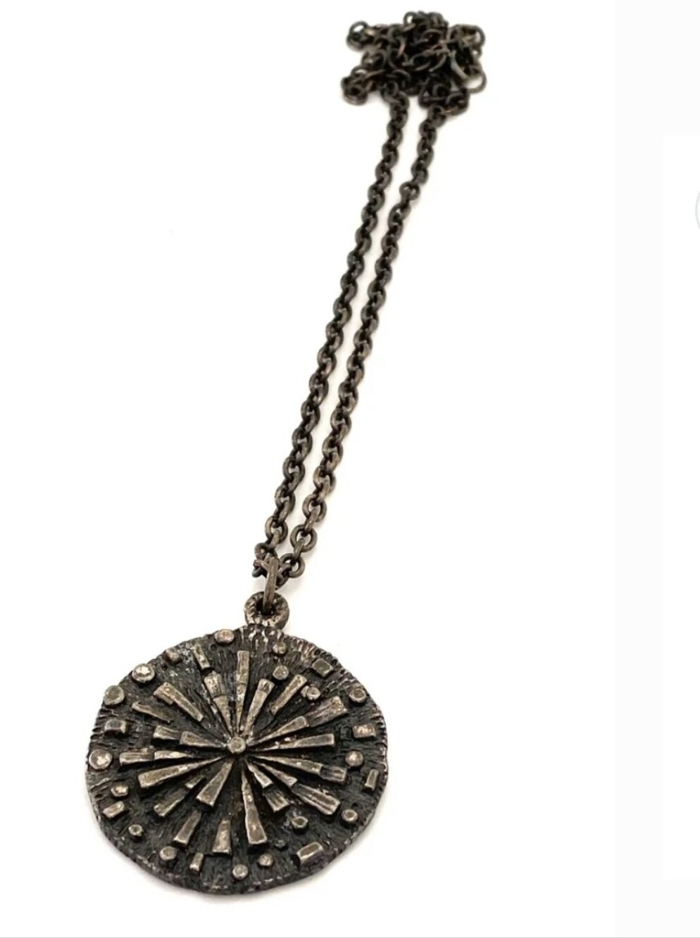 Brutalist Modernist Pewter Necklace Robert Larin